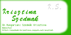 krisztina szedmak business card