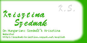 krisztina szedmak business card